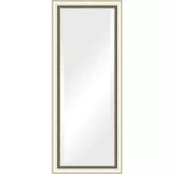 Зеркало с фацетом в багетной раме поворотное Evoform Exclusive 58x143 см, состаренное серебро с плетением 70 мм (BY 1162)