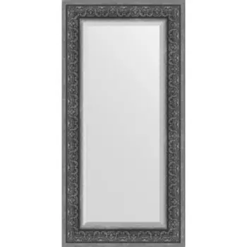 Зеркало с фацетом в багетной раме поворотное Evoform Exclusive 59x119 см, вензель серебряный 101 мм (BY 3501)