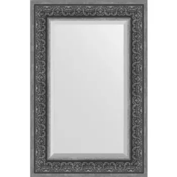 Зеркало с фацетом в багетной раме поворотное Evoform Exclusive 59x89 см, вензель серебряный 101 мм (BY 3423)