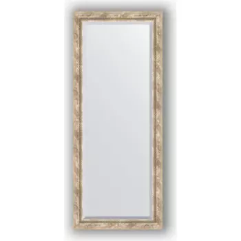 Зеркало с фацетом в багетной раме поворотное Evoform Exclusive 63x153 см, прованс с плетением 70 мм (BY 3563)
