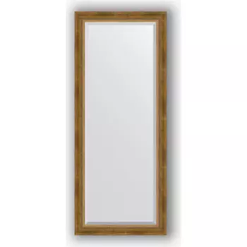 Зеркало с фацетом в багетной раме поворотное Evoform Exclusive 63x153 см, состаренное бронза с плетением 70 мм (BY 3562)