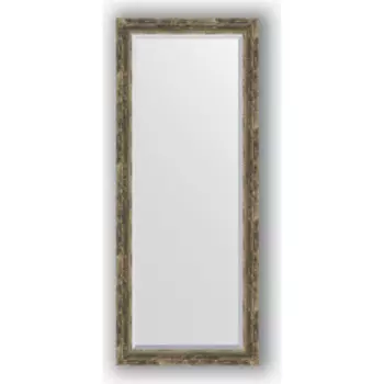 Зеркало с фацетом в багетной раме поворотное Evoform Exclusive 63x153 см, старое дерево с плетением 70 мм (BY 3564)