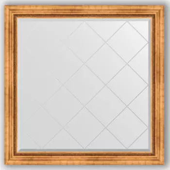 Зеркало с гравировкой Evoform Exclusive-G 106x106 см, в багетной раме - римское золото 88 мм (BY 4447)