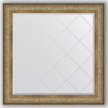 Зеркало с гравировкой Evoform Exclusive-G 110x110 см, в багетной раме - виньетка античная бронза 109 мм (BY 4468)