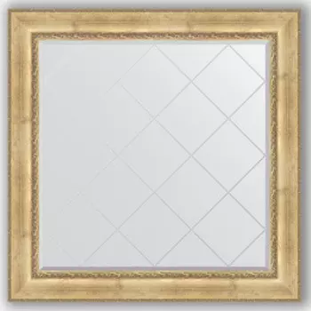 Зеркало с гравировкой Evoform Exclusive-G 112x112 см, в багетной раме - состаренное серебро с орнаментом 120 мм (BY 4471)