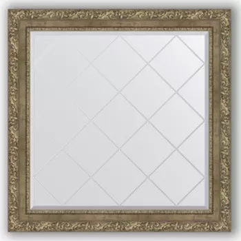 Зеркало с гравировкой Evoform Exclusive-G 85x85 см, в багетной раме - виньетка античная латунь 85 мм (BY 4317)