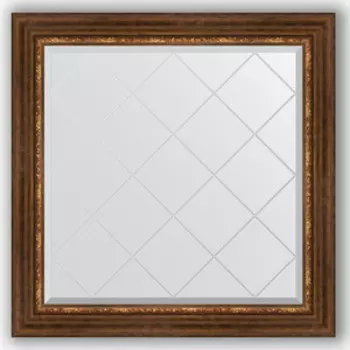 Зеркало с гравировкой Evoform Exclusive-G 86x86 см, в багетной раме - римская бронза 88 мм (BY 4320)