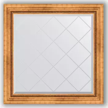 Зеркало с гравировкой Evoform Exclusive-G 86x86 см, в багетной раме - римское золото 88 мм (BY 4318)
