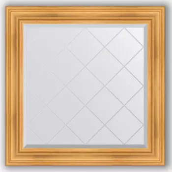 Зеркало с гравировкой Evoform Exclusive-G 89x89 см, в багетной раме - травленое золото 99 мм (BY 4331)