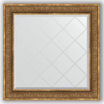 Зеркало с гравировкой Evoform Exclusive-G 89x89 см, в багетной раме - вензель бронзовый 101 мм (BY 4335)