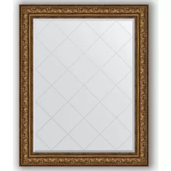 Зеркало с гравировкой поворотное Evoform Exclusive-G 100x125 см, в багетной раме - виньетка состаренная бронза 109 мм (BY 4384)