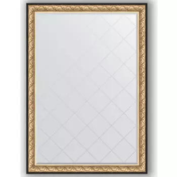 Зеркало с гравировкой поворотное Evoform Exclusive-G 135x190 см, в багетной раме - барокко золото 106 мм (BY 4509)
