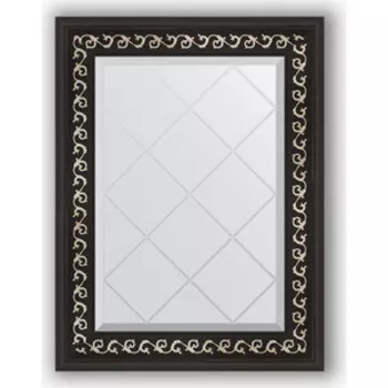 Зеркало с гравировкой поворотное Evoform Exclusive-G 55x72 см, в багетной раме - черный ардеко 81 мм (BY 4010)