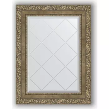 Зеркало с гравировкой поворотное Evoform Exclusive-G 55x72 см, в багетной раме - виньетка античная латунь 85 мм (BY 4016)