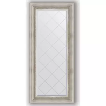 Зеркало с гравировкой поворотное Evoform Exclusive-G 56x126 см, в багетной раме - римское серебро 88 мм (BY 4061)