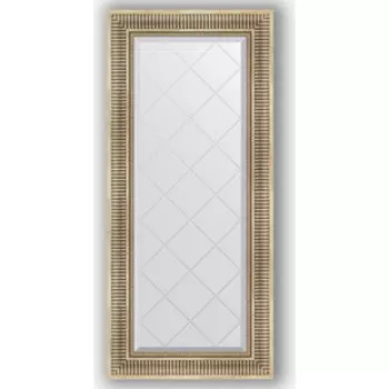Зеркало с гравировкой поворотное Evoform Exclusive-G 57x127 см, в багетной раме - серебряный акведук 93 мм (BY 4067)