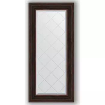 Зеркало с гравировкой поворотное Evoform Exclusive-G 59x128 см, в багетной раме - темный прованс 99 мм (BY 4076)