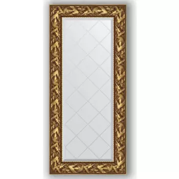 Зеркало с гравировкой поворотное Evoform Exclusive-G 59x128 см, в багетной раме - византия золото 99 мм (BY 4070)