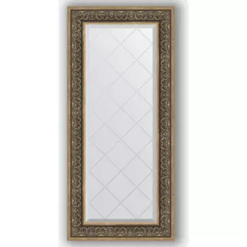 Зеркало с гравировкой поворотное Evoform Exclusive-G 59x129 см, в багетной раме - вензель серебряный 101 мм (BY 4078)