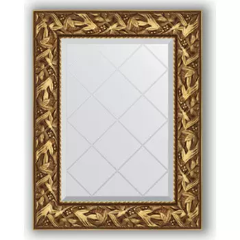 Зеркало с гравировкой поворотное Evoform Exclusive-G 59x76 см, в багетной раме - византия золото 99 мм (BY 4027)