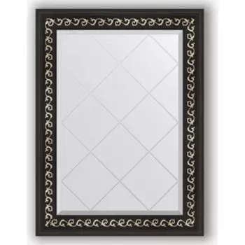 Зеркало с гравировкой поворотное Evoform Exclusive-G 65x87 см, в багетной раме - черный ардеко 81 мм (BY 4096)