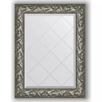 Зеркало с гравировкой поворотное Evoform Exclusive-G 69x91 см, в багетной раме - византия серебро 99 мм (BY 4114)