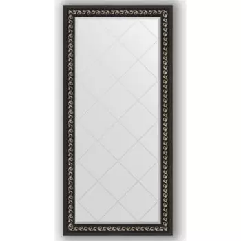 Зеркало с гравировкой поворотное Evoform Exclusive-G 75x157 см, в багетной раме - черный ардеко 81 мм (BY 4268)