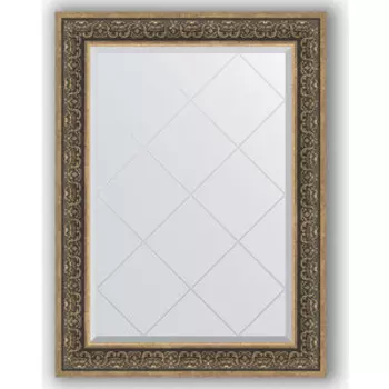Зеркало с гравировкой поворотное Evoform Exclusive-G 79x106 см, в багетной раме - вензель серебряный 101 мм (BY 4207)