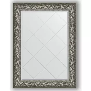 Зеркало с гравировкой поворотное Evoform Exclusive-G 79x106 см, в багетной раме - византия серебро 99 мм (BY 4200)