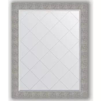 Зеркало с гравировкой поворотное Evoform Exclusive-G 96x121 см, в багетной раме - чеканка серебряная 90 мм (BY 4367)