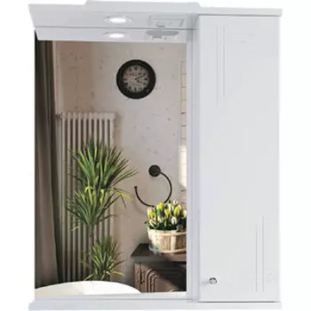 Зеркало-шкаф Sanstar Июнь 60х75 с подсветкой, белый (5.1-2.4.1.)