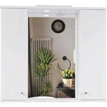 Зеркало-шкаф Sanstar Июнь 80х75 с подсветкой, белый (7.1-2.4.1.)