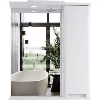 Зеркало-шкаф Sanstar Ориана 60х75 с подсветкой, белый (278.1-2.4.1.)