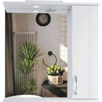 Зеркало-шкаф Sanstar Вольга 70х75 с подсветкой, белый (22.1-2.4.1.)