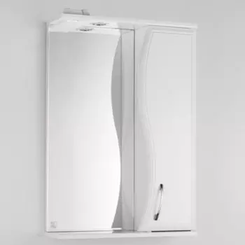 Зеркало-шкаф Style line Панда Волна 55 с подсветкой, белый (ЛС-00000173)