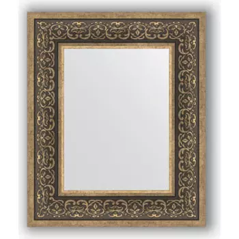 Зеркало в багетной раме Evoform Definite 49x59 см, вензель серебряный 101 мм (BY 3032)