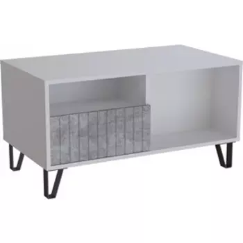 Журнальный стол Woodville Эннис белый / бетон светлый (563552)