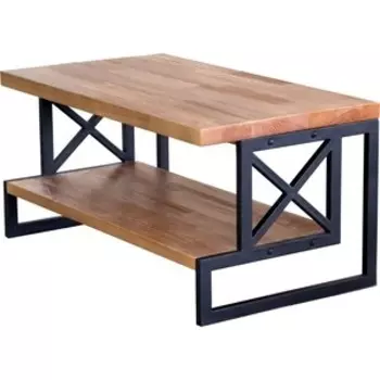 Журнальный столик Аргус №4 ирокко морение/каркас муар черный с блестками