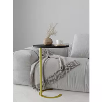 Журнальный столик Genglass металлический приставной GENGLASS HORSIX GGT-14-1-2-S золотой с чёрной столешницей