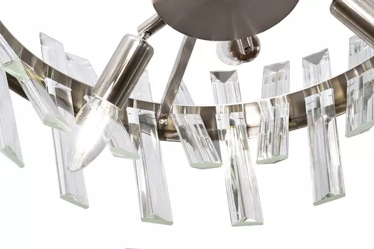 92el-yg02120-6p люстра потолочная хром, стекло прозр., d60*h.100см (garda decor) прозрачный