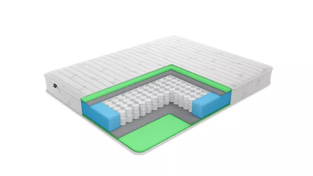 Анатомический матрас с чехлом delux 200х200 (iq sleep) белый 200x18x200 см.