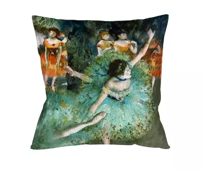 Арт-подушка «балерины в зелёном» (object desire) мультиколор 45x45 см.