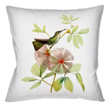 Арт-подушка «драгоценные птицы», версия 10 (object desire) зеленый 45x45x1 см.