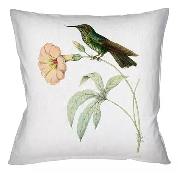 Арт-подушка «драгоценные птицы», версия 11 (object desire) зеленый 45x45x1 см.