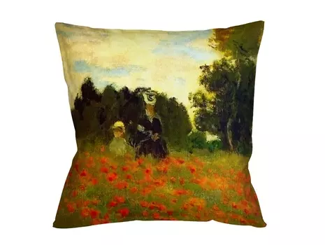 Арт-подушка «маковое поле» (object desire) мультиколор 45x45 см.