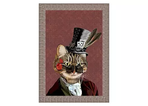 Арт-постер мистер кот (object desire) коричневый 50.0x70.0x4.0 см.