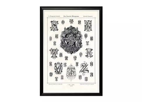 Арт-постер «монограмма 72» (object desire) бежевый 46x66x2 см.