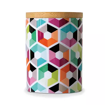 Банка фарфоровая hexagon (remember) мультиколор 11 см.