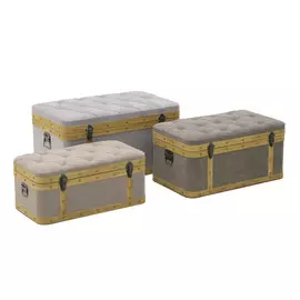 Банкетка-бокс, набор 3 шт tunceli (to4rooms) серый 80.0x48.0x40.0 см.