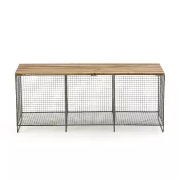 Банкетка из металла и дерева aréglo (laredoute) бежевый 106x55x32 см.